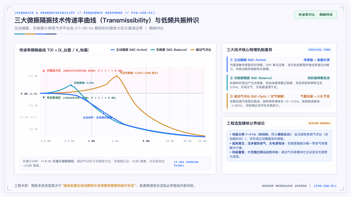 三大微振隔振技术传递率曲线与低频共振辨识